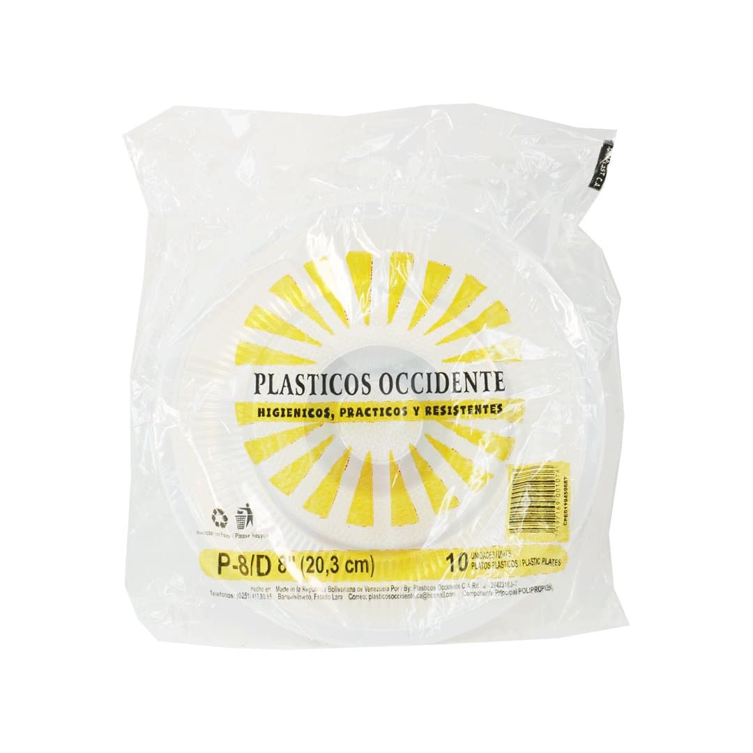 PLATOS PLASTICOS OCCICENTE N8 10 UND foto